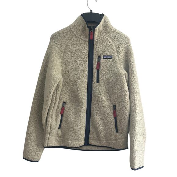 NWOT Patagonia Cream Navy Retro Pile Sherpa Like Jacket Size Small - Picture 1 of 6